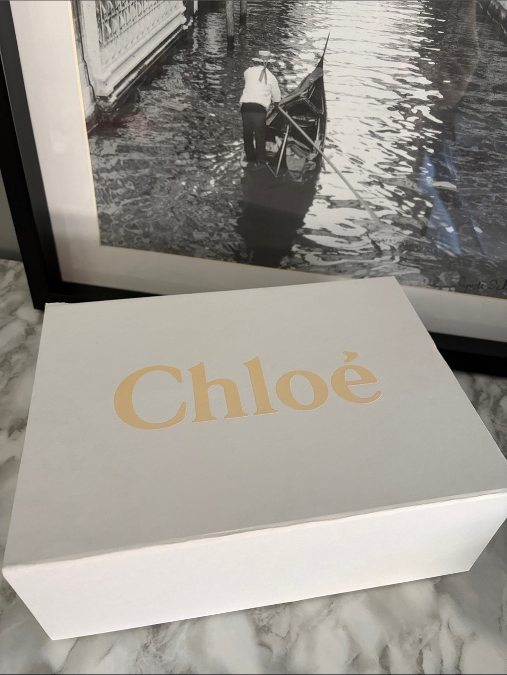 Chloé White Box with Gold Logo